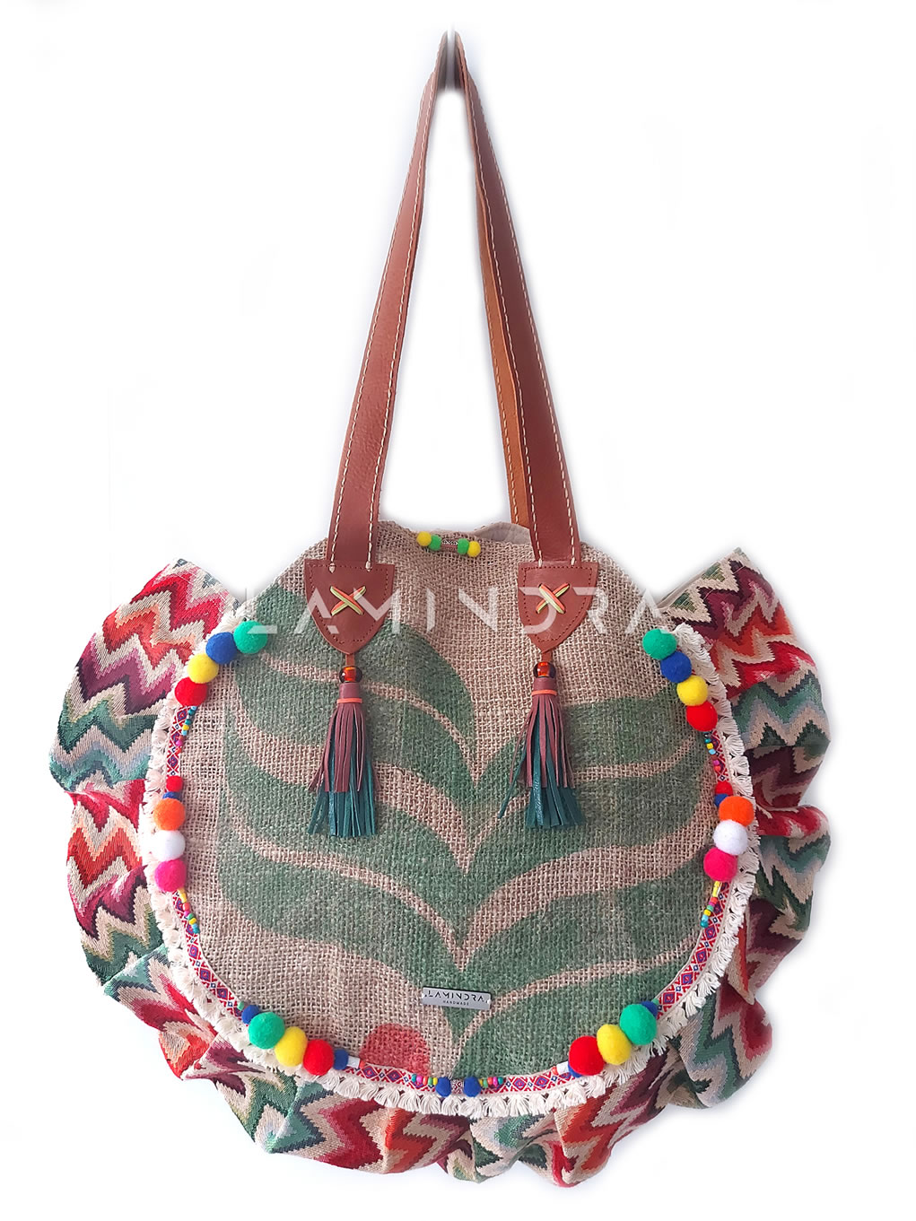 Táskák, hátizsákok, kézműves termékek: TA029, Boho Coffee Shopper – XXL táska